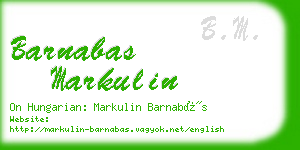 barnabas markulin business card